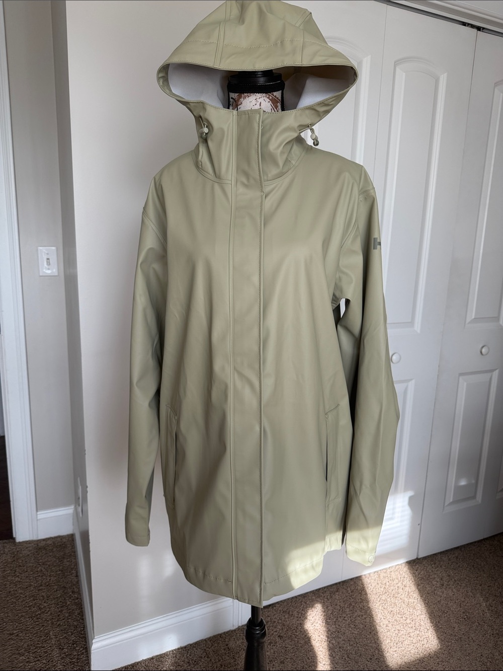 Helly Hansen Light Sage Hooded Trench Coat